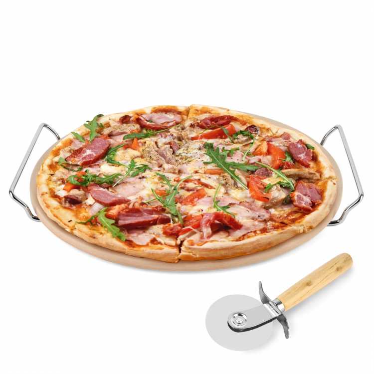 Kámen na pizzu se stojanem a rádýlkem Könighoffer/ kameň na pizzu so stojanom 