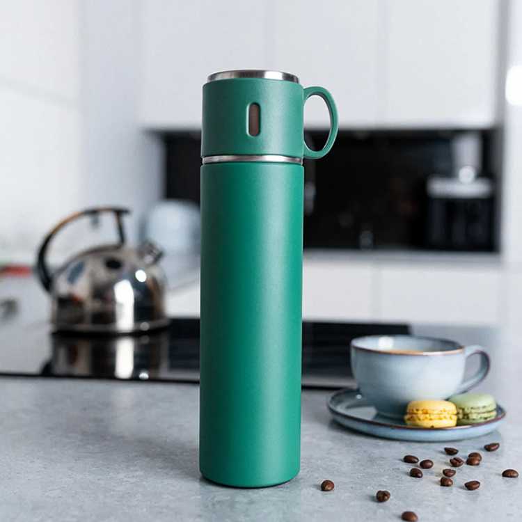 Obrázek pro Termoska nerezová se šálkem zelená 0.58l